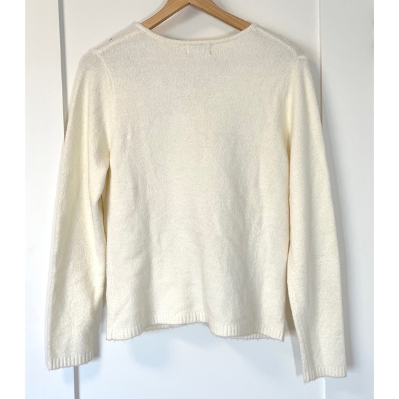 Northern Reflections Cozy Cream Cardigan with Blue Floral Embroidery - Picture 5 of 7